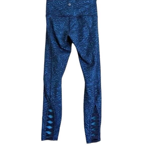 Lululemon Pure Practice Pant Leggings Samba Snake Kayak Blue Hero Blue 4 - Picture 6 of 17